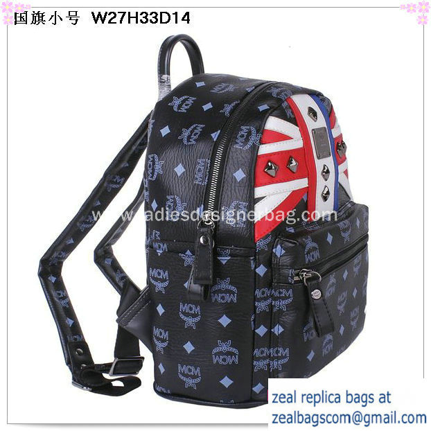 High Quality Replica MCM Small Flag of UK Backpack MC5173S Black - Click Image to Close